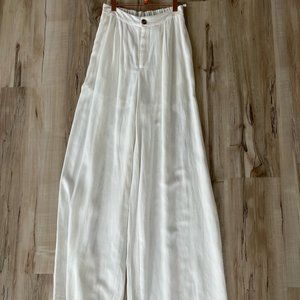 White Flowy Wide Legged Pant